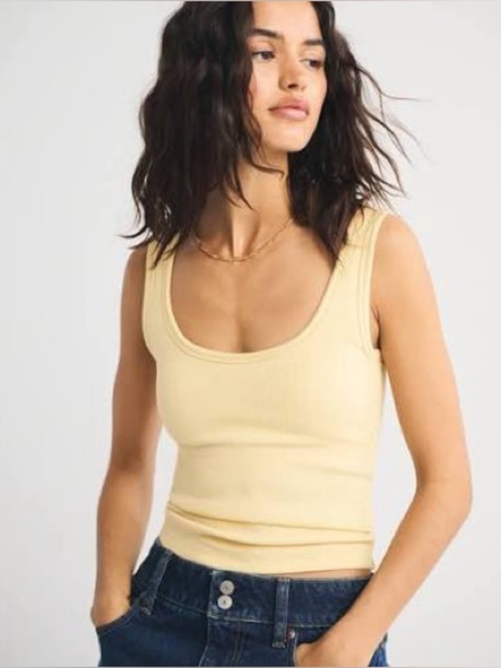 Abercrombie & Fitch Bra-Free Rib Scoop Neck Tank [NWT - Never Worn]
